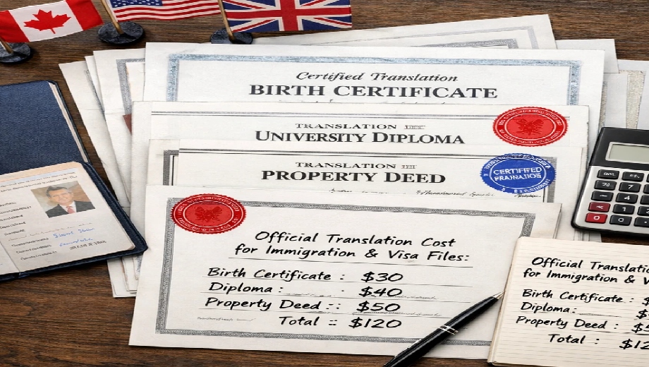هزینه ترجمه رسمی پرونده‌های ویزا